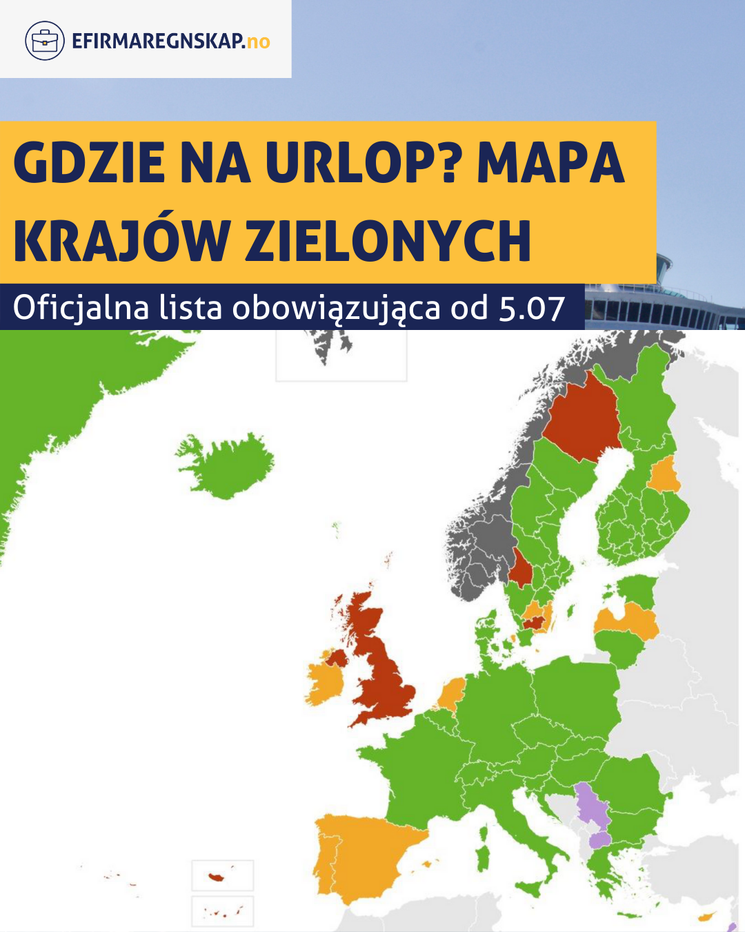 Gdzie na urlop z Norwegii? Lista państw zielonych od 5.07.2021
