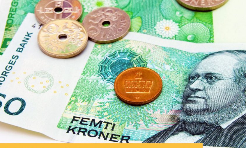 Norweskie banknoty i monety.